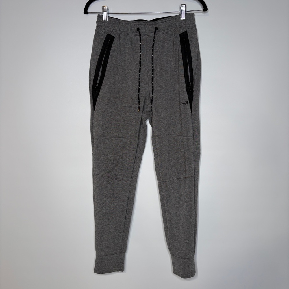 American Eagle Men's Grey & Black Jogger Style Pull On Sweatpants Size Small